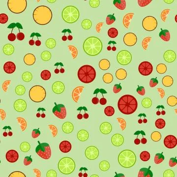 Lemon fruits seamless pattern vector illustration vegetarian diet cytrus Illustrazione stock