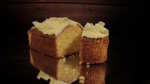 Lemon fudge cake in close up Video stock 150530048