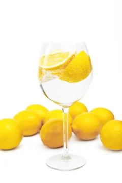 Lemon in glass Stock Photos