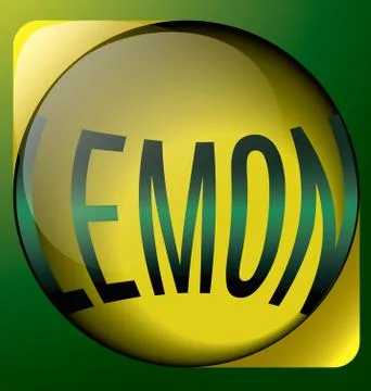 Lemon glass with text abstract logo Stock Illustration