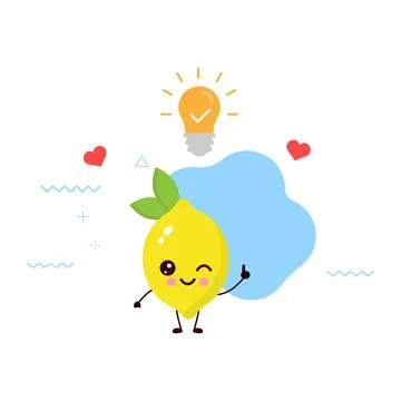 Lemon got The Idea with Bulb.vector Stock Illustration