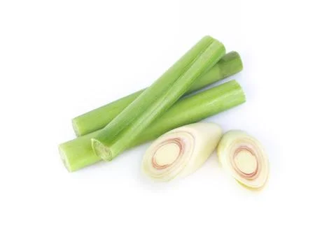 Lemon grass with slice isolated on white background, herb and medical concept Stock Photos