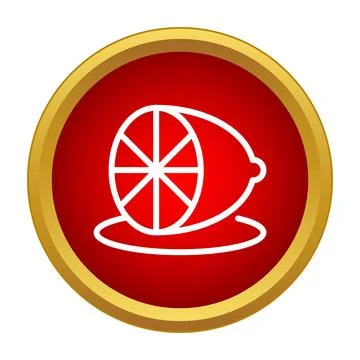Lemon half citrus fruit drawing icon Stock Illustration