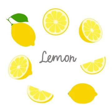Lemon hand drawn icon set isolated on white background Stockillustratie