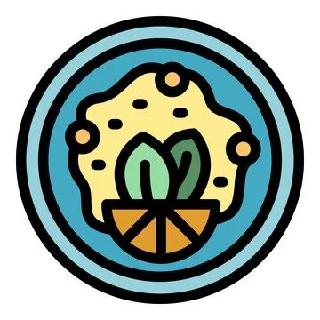 Lemon hummus icon vector flat Stock Illustration