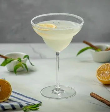 Lemon ice cocktail on the table Stock Photos