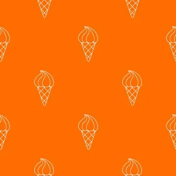 Lemon ice cream pattern orange Stock Illustration