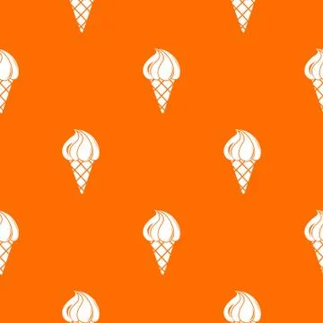 Lemon ice cream pattern orange Stock Illustration