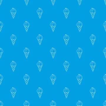 Lemon ice cream pattern vector seamless blue Stock Illustration