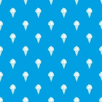 Lemon ice cream pattern vector seamless blue Illustrazione stock