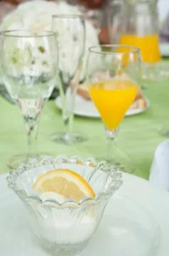 Lemon ice cream Stock Photos