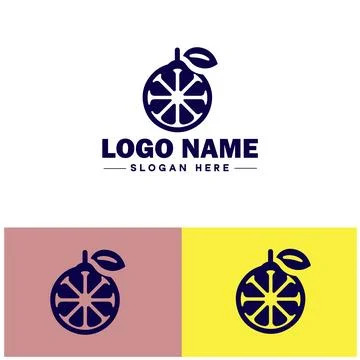 Lemon icon Citron Lime Yellow fruit flat logo sign symbol editable vector Illustrazione stock