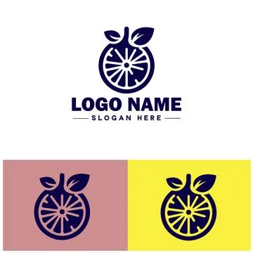 Lemon icon Citron Lime Yellow fruit flat logo sign symbol editable vector Stock Illustration