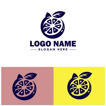 Lemon icon Citron Lime Yellow fruit flat logo sign symbol editable vector Illustrazione stock