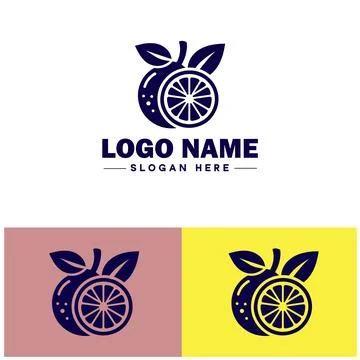 Lemon icon Citron Lime Yellow fruit flat logo sign symbol editable vector Stock Illustration