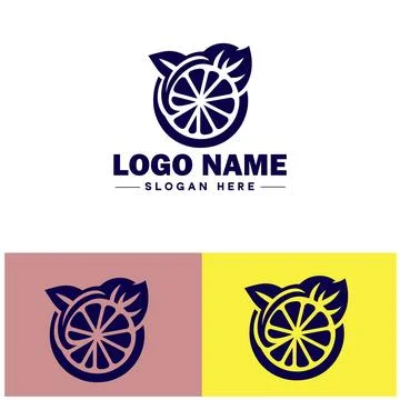 Lemon icon Citron Lime Yellow fruit flat logo sign symbol editable vector Illustrazione stock