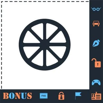 Lemon icon flat Stock Illustration