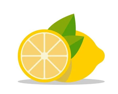 Lemon icon in flat simple style. Vector illustration. Illustrazione stock
