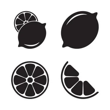 Lemon icon illustration isolated vector sign Stock Illustration