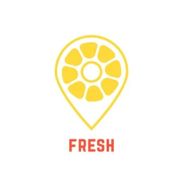 Lemon icon like map pin Stock-Illustration