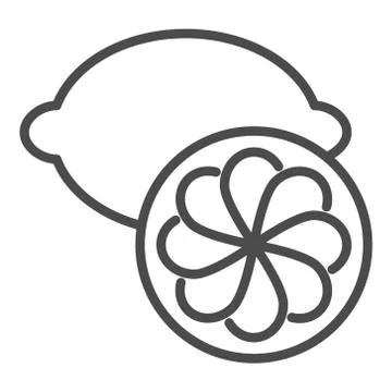 Lemon icon in outline style. Vector illustration with Lemon isolated on white Stock Illustration