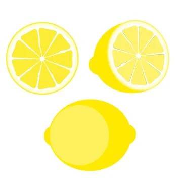 Lemon Icon Set. Vector Illustration. on white Stock Illustration