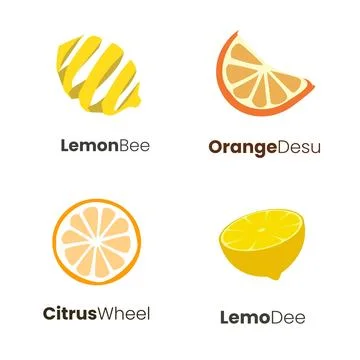Lemon Icon Set. Vector Illustration. Isolated on White Background. Logo Packs. Stock Illustration