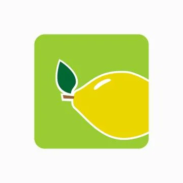 Lemon icon simple flat vector illustration. Fresh lemon sign Illustrazione stock