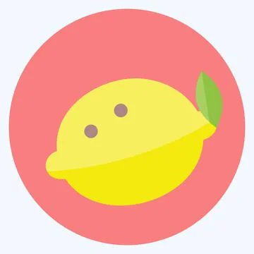 Lemon Icon in trendy flat style isolated on soft blue background Stock-Illustration