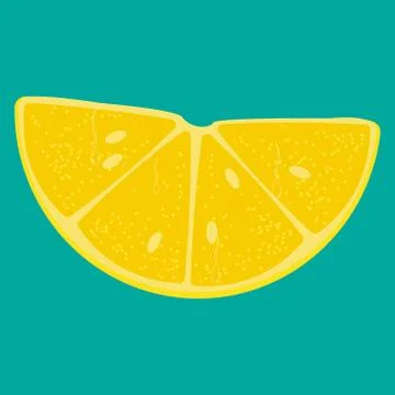 Lemon icon. Vector illustration of lemon slice. Cut lemon with seeds and drop Stock Illustration