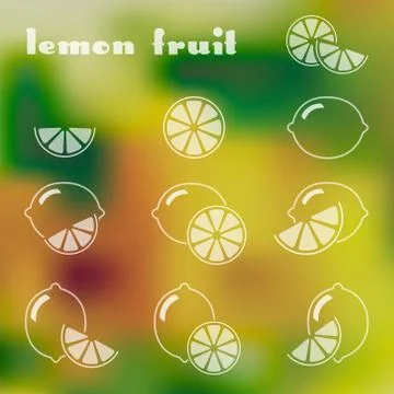 Lemon icons Illustrazione stock