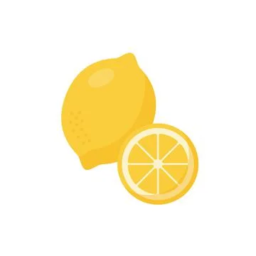 Lemon Icons White Background Flat Style Print Web Design eps 10 Stock Illustration