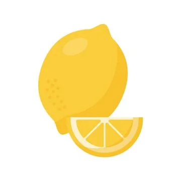 Lemon Icons White Background Flat Style Print Web Design eps 10 Illustrazione stock