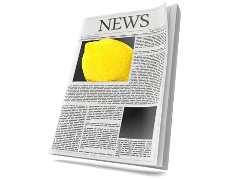 Lemon inside newspaper Stock Illustration