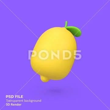 Lemon isolated 3d render icon illustration PSD Template