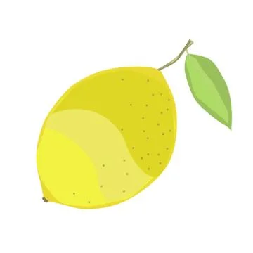 Lemon. Isolated object on a white background. Cartoon icon. Illustrazione stock