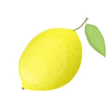 Lemon. Isolated object on a white background. Cartoon icon. Stock Illustration