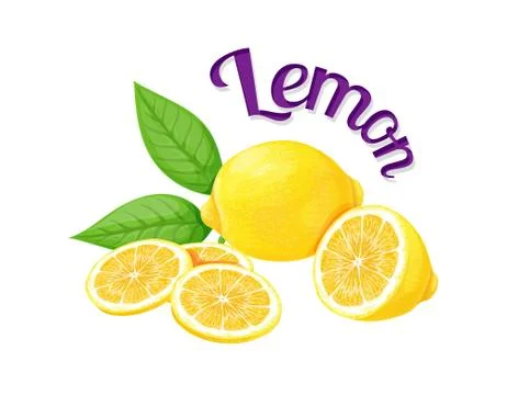 Lemon. Isolated objects on a white background Stock Illustration