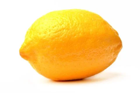 Lemon isolated on white background. Close-up detail. Stock Photos