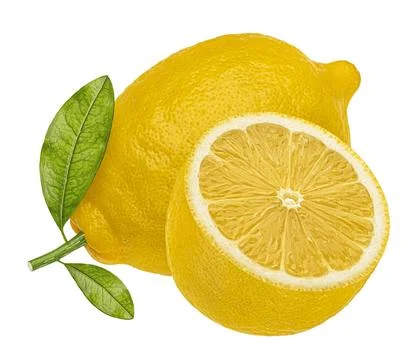 Lemon isolated on white background, full depth of field Stock Photos
