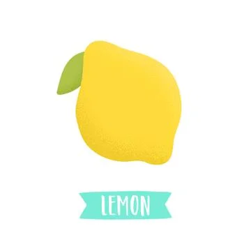 Lemon isolated on white background. Stock Illustration