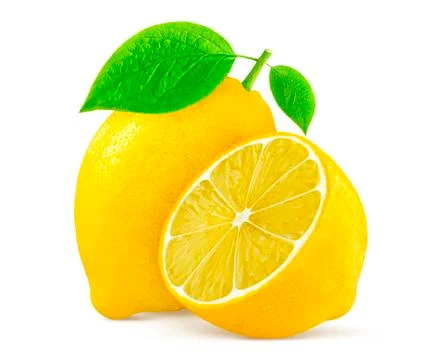 Lemon isolated on white background Stock Photos