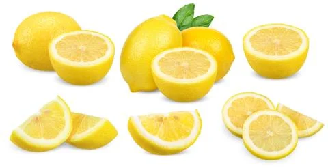 Lemon isolated on white clipping path Stock Photos