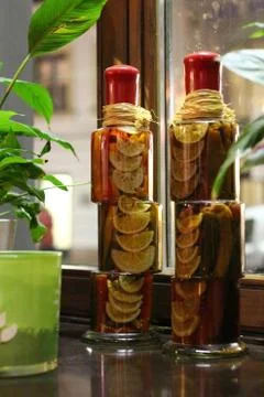 Lemon in jars Foto stock