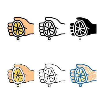 Lemon juice add color forms icon vector Stock Illustration