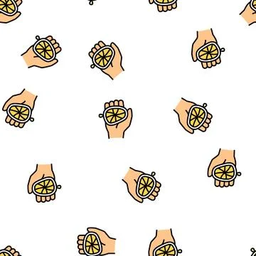 Lemon juice add vector seamless pattern Stock Illustration