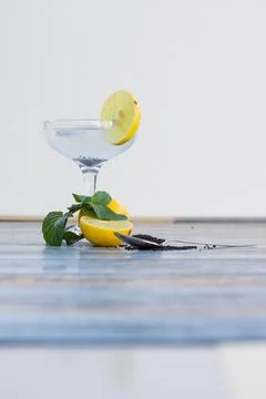 Lemon juice with mint Stock Photos