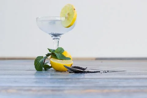 Lemon juice with mint Stock Photos