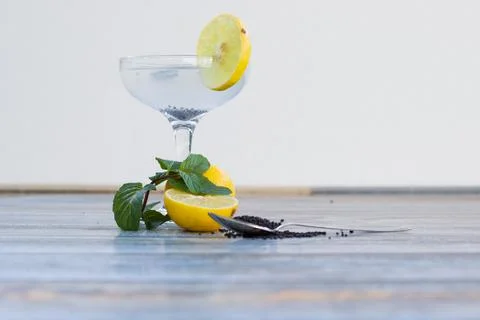 Lemon juice with mint Stock Photos