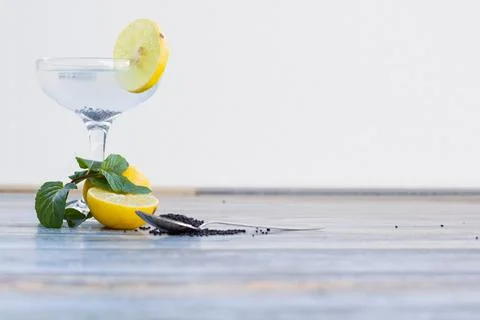 Lemon juice with mint Stock Photos